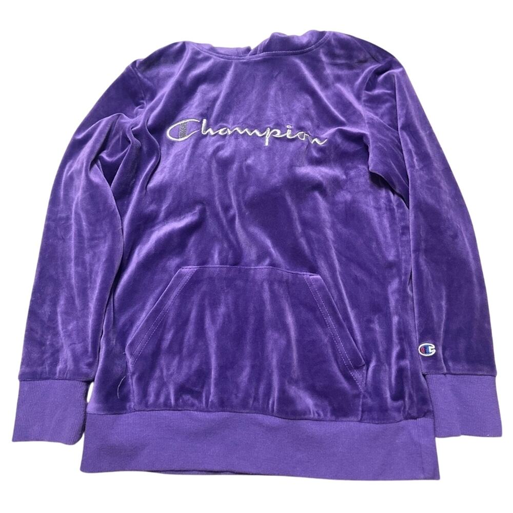 Champion Hoodie Girl's Medium Purple Velour